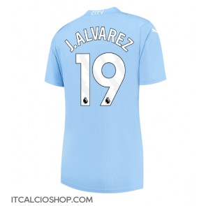 Manchester City Julian Alvarez #19 Prima Maglia Femmina 2023-24 Manica Corta
